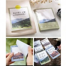 50 件風景主題電影風格記事本,祝你有美好的一天 Diy 日記裝飾材料,節日禮物 - 白色 - 查看 6