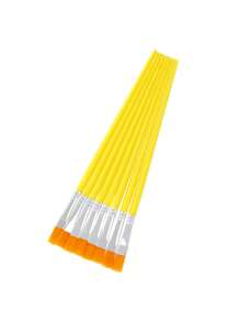 10/30pcs Small Paint Brushes, Flat Paint Brushes And Craft Brushes For Classroom Acrylic Oil Watercolor Canvas Face Painting - Yellow - View 4