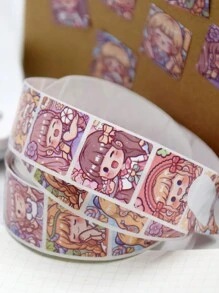 1 Roll Of Comic Girl Stickers, Children's Stickers, Cartoon Animation, Hand-Painted Children's Toys, Round Seal Stickers, Cartoon Stickers, Cute Baby Reward Stickers, Waterproof Student Notebook Stickers, Gift Packaging Decoration Stickers Back To School