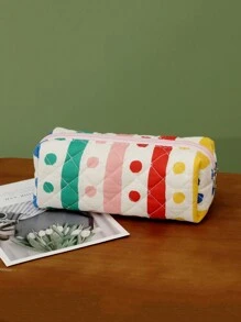 Portable Cute Floral Travel Cosmetic Bag With Brush Compartment, Colorful Graffiti Design Makeup Bag Make Up Organizer Makeup Storage - Multicolor - View 1