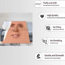 1床包,簡單、便攜、柔軟、可愛的卡通系列法蘭絨毛毯,適用於家居和辦公室 - 杏色 - 查看 4