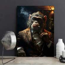 1件發揮您的創造力,獨特的猴子吸煙數字畫作,是所有動物愛好者的完美壁畫裝飾,適用於客廳、臥室、廚房裝飾的藝術照片,家居裝飾不含框。 - 彩色 - 查看 2