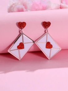 2入組女士情人節牛形耳環珠寶,適用於日常佩戴和送禮 - 彩色 - 查看 5