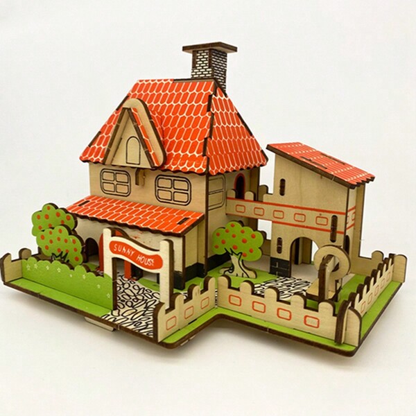 Diy Wooden 3d Puzzle, Architectural Model Puzzle Kit California