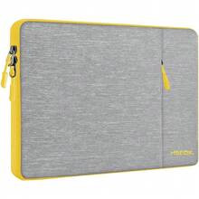 Laptop Case 15 15.6 16 Inch Sleeve Water Resistant Cover Compatible With Macbook Pro 16" & 15.4", Surface Book 2/1 15" And Most Popular 15"-16" HP Asus Razer MSI Notebooks,Light Gray & Yellow - Light Gray & Yellow - View 1