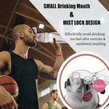 三層壁絕緣戶外噴霧運動水瓶冷霧和啜飲運動水瓶適合活動、棒球圖像水瓶聖誕禮物或感恩節禮物 - 黑色 - 查看 1