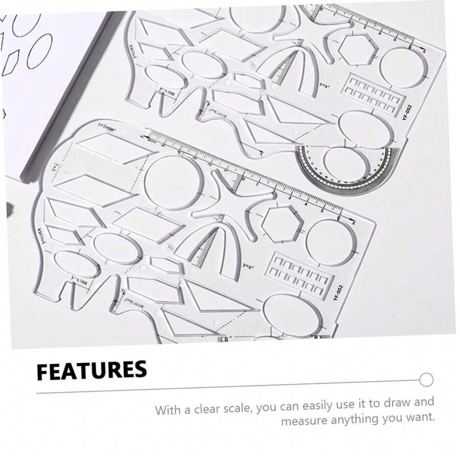 1PC Transparent Function Ruler Plastic Multifunction Ruler Plastic ...