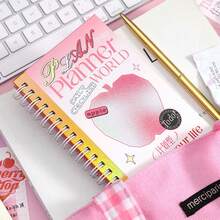 1本方格、橫線筆記本,高價值封面設計,適用於女學生和商務使用 - 粉色 - 查看 8