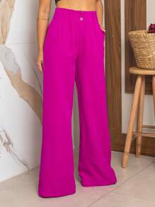 YING ZI Women Pants - Violet Purple - View 3