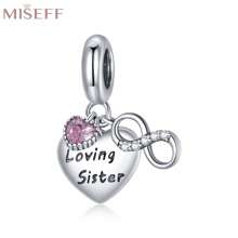 MISEFF 1入組925純銀心形吊墜，適用於女士手鍊、手環和項鍊，DIY精美珠寶禮物