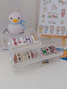 1入組膠帶切割器&創意膠帶分配器&膠帶分隔器,學生計畫者必備 - 白色 - 查看 3