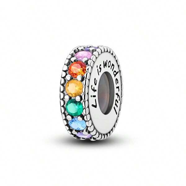 925 Sterling Silber Tröpfchen Farbig Zirkonia Gummi-stopper Positionierungsperlen Für Armband Halskette Frauen Jahrestagsgeschenk Feiner Schmuck