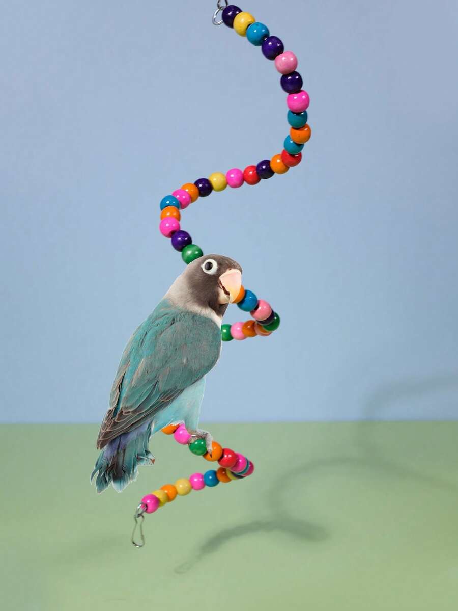 （隨機顏色）鸚鵡彩色懸吊橋擺梯訓練玩具 - 彩色 - 查看 1