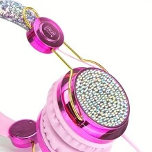 可愛的貓耳朵兒童耳機,帶音量、耳機孔和麥克風,是女孩,男孩,青少年和兒童的完美音樂玩具禮物 - 彩色 - 查看 7