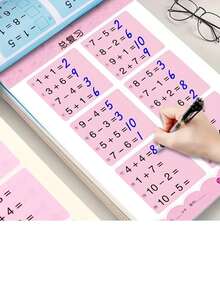 1 Book, 80 Pages, Early Childhood Mathematics Education, Addition And Subtraction Calculation Within 10/20/50/100 For Preschooler, Suitable For Pre-School Education Teaching, Recognition In Mathematics - Yellow - View 3