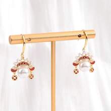 1 對時尚精緻女式京劇臉譜設計吊墜耳環,農曆新年特惠 - 紅色 - 查看 1