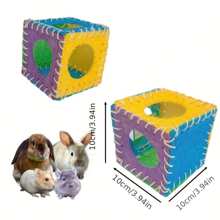 Small Pet Toy For Hamster, Guinea Pig, Rabbit To Play And Chew - Multicolor Sponge Gourd Toy - Grey - View 1