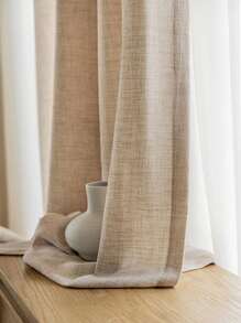 1 Peça Cortina Européia Retro Semi-transparente De Linho, Toque Suave, Cai Naturalmente E Protege Sua Privacidade Para Quarto, Sala De Estar, Cozinha E Varanda