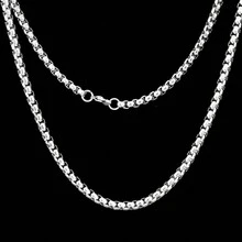 1條經典簡約嘻哈銀鍊鈦鋼項鍊時尚珠寶男女款 - 銀色 - 查看 3