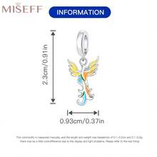 MISEFF 新品 1 件 925 纯银时尚彩色滴胶凤凰鸟吊坠 DIY 项链手链珠宝制作礼物生日礼物女性礼物 - 彩色 - 查看 4