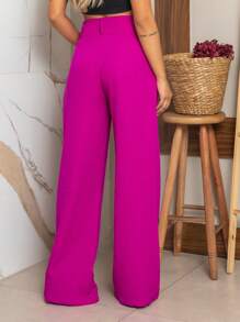 YING ZI Women Pants - Violet Purple - View 4
