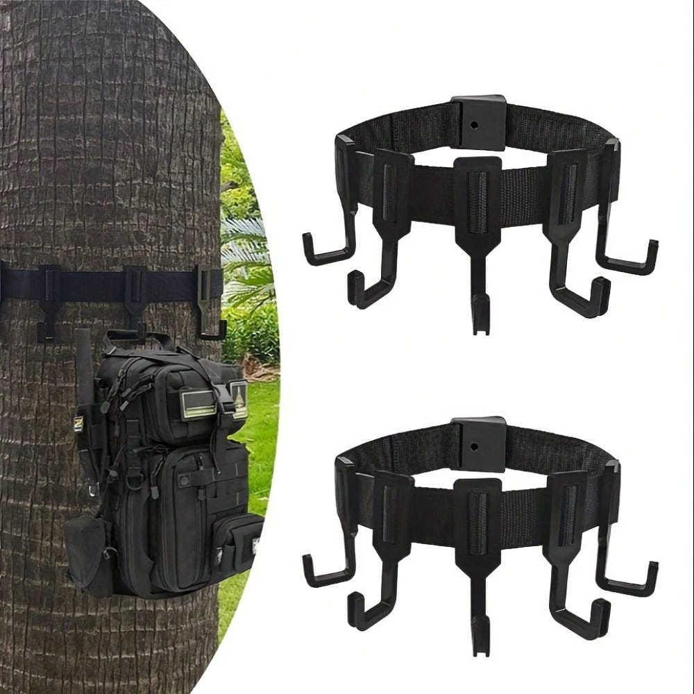 Treestand Strap Gear Hangers With 4 Large Hooks, Lightweight Treestands
