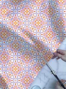 1 Piece Of Purple European Style Pattern Diy Fabric Material, Suitable For Making Table Cloth, Tapestry And Clothes - Multicolor - View 1