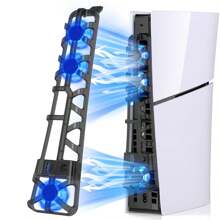 DOBE TP5-3538黑色後置藍光冷卻器，配有USB輸出口，適用於PS5精簡版遊戲機 - 黑色 - 查看 1