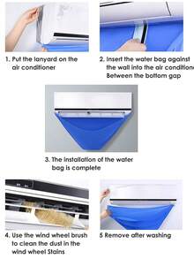 Waterproof Large Opening Splash-Proof Split Air Conditioner Cleaning Cover Double Air Conditioner Cleaner Drain Kit Accessories - Blue - View 5