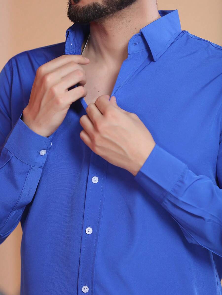 Men Shirts - Royal Blue - View 1