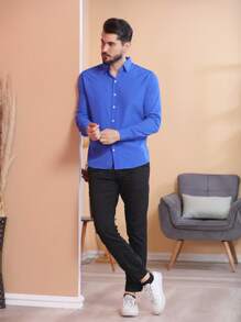 Men Shirts - Royal Blue - View 2