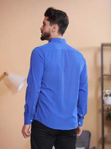 Men Shirts - Royal Blue - View 5