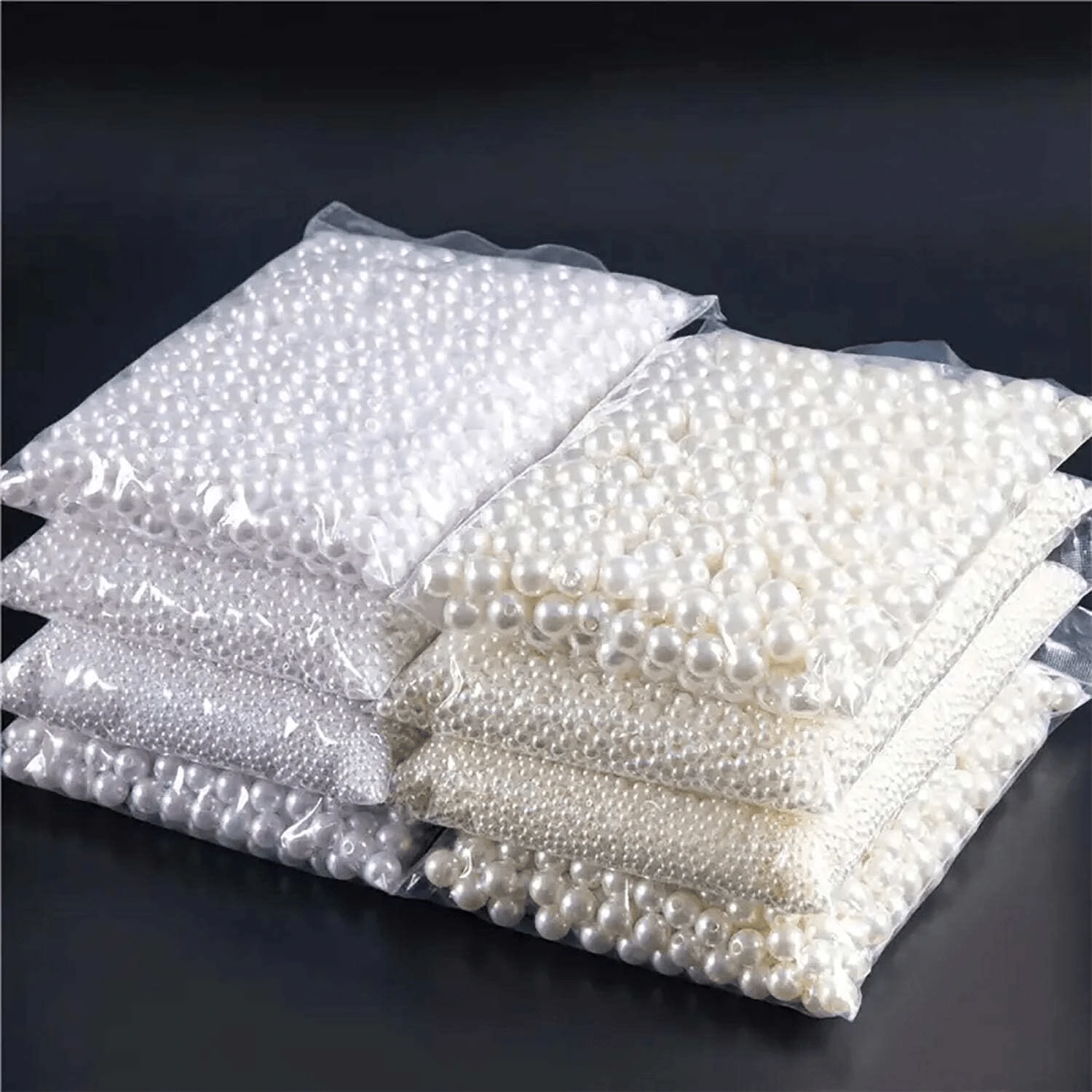 4-16mm Abs Faux Pearl White Beads With Straight Hole, Diy Women's Bracelet & Necklace Making Accessories, Jewelry Material