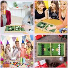 快速彈跳冰球桌遊,彈弓曲棍球遊戲木質桌遊,非常有趣的互動玩具,適合成人家庭派對的玩具 - 彩色 - 查看 5