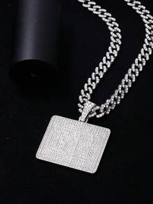 1 件嘻哈珠寶鑲嵌鑽石和酷炫字母 Gb 不鏽鋼吊墜項鍊 - 彩色 - 查看 10