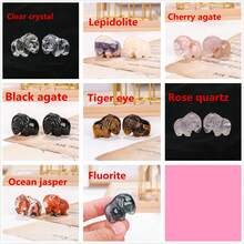 Lucky Quartz Elephant Figurine Decor - Multicolor - View 13