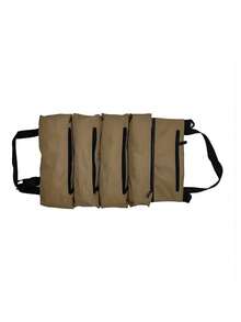 1入組超級捲起式工具包,多用途捲起式工具袋、板手捲、帆布工具組織桶、汽車急救包包裝捲、掛式工具拉鍊攜帶袋、汽車露營裝備 - 卡其色 - 查看 7