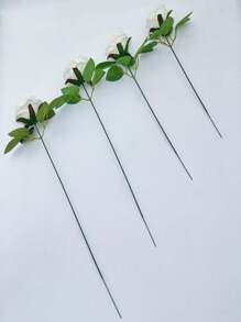 20 件人造花茎，包括丝绸玫瑰和纸花，适用于 DIY 工艺品、情人节、生日毕业礼物、假植物 - 綠色 - 查看 8