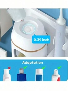 Dispensador De Dispositivo Automático De Exprimido De Pasta Dental Montado En La Pared Con 5 Ranuras - Conveniente Y Higiénico Porta Cepillos De Dientes Para El Baño, Organizadores Y Almacenamiento Del Baño - Negro - Ver 8