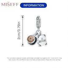 MISEFF MISEFF 2023 Nouveau 1 pièce 925 en argent Sterling tasse à café livre bracelet à breloques de luxe dames cadeau DIY fabrication de bijoux filles cadeau d'anniversaire cadeau de saint valentin cadeau de fête des enfants