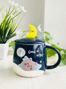 TAZA CUCHARA DE LUNA - Azul Marino - Ver 1