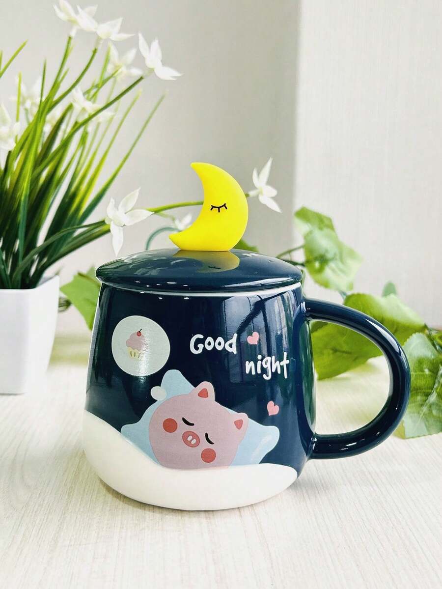 TAZA CUCHARA DE LUNA - Azul Marino - Ver 1