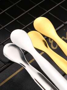 Stainless Steel Ice Clip With Mini Sugar Clip For Coffee, Bar Tool Set, Ice Tongs - Black - View 3