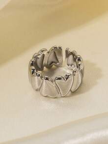 Minimalist Open Ring Adjustable Holiday Fashion Accessory Festival Gift, Cold Tone - Silver - View 12