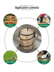 1 件 37 公升可重複使用花園草坪垃圾袋帶手柄折疊葉箱,適合戶外露營和花園,便攜方便,帶夾子,適合草坪護理和園藝 - 黑色 - 查看 4