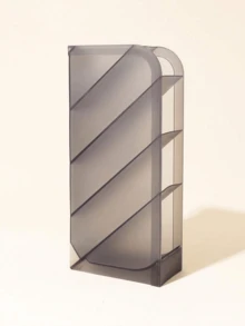 1pc Large Capacity Multi-Slot Inclined Insert Storage Box For Makeup Brushes, Lipsticks, Lip Glosses, Etc. - Brown - View 4