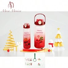 Moca Monica 2l+900ml Dos Botella Deportiva Botella De Agua De Navidad - rojo aleatorio - Ver 2