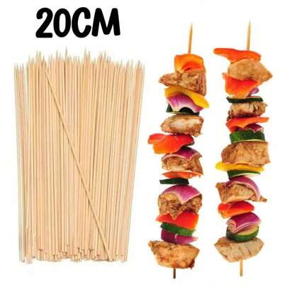 Lecute 90 palitos de madera de 20 cm para bocadillos, frutas y pinchos - Amigables para fiestas de comida, para fiestas de Navidad, rebajas del