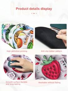 Round Mouse Pad For Office Desk, Portable Laptop Keyboard Mat, Anti-Skid Gaming Mousepad With Rubber Base, Small Size Personalized Design Mouse Pad - Multicolor - View 3
