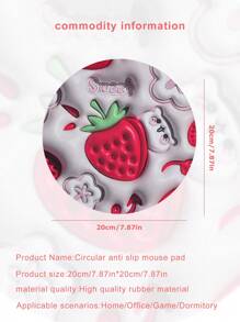 Round Mouse Pad For Office Desk, Portable Laptop Keyboard Mat, Anti-Skid Gaming Mousepad With Rubber Base, Small Size Personalized Design Mouse Pad - Multicolor - View 2